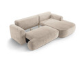 Coltar extensibil dreapta 5 locuri, modular, cu lada depozitare, Ella, Micadoni Home, 271x174x94 cm, tesatura structurata chenille, bej sand