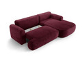 Coltar extensibil dreapta 5 locuri, modular, cu lada depozitare, Ella, Micadoni Home, 271x174x94 cm, tesatura structurata chenille, bordo