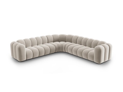 Coltar simetric modular 5 locuri, Lupine-44, Micadoni Home, 309x309x70 cm, catifea, bej