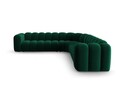Coltar simetric modular 5 locuri, Lupine-44, Micadoni Home, 309x309x70 cm, catifea, verde bottle