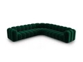 Coltar simetric modular 5 locuri, Lupine-44, Micadoni Home, 309x309x70 cm, catifea, verde bottle