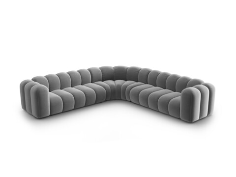 Coltar simetric modular 5 locuri, Lupine-44, Micadoni Home, 309x309x70 cm, catifea, gri