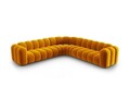 Coltar simetric modular 5 locuri, Lupine-44, Micadoni Home, 309x309x70 cm, catifea, galben