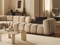 Coltar simetric modular 5 locuri, Lupine-140, Micadoni Home, 309x309x70 cm, tesatura chenille din poliester, bej deschis