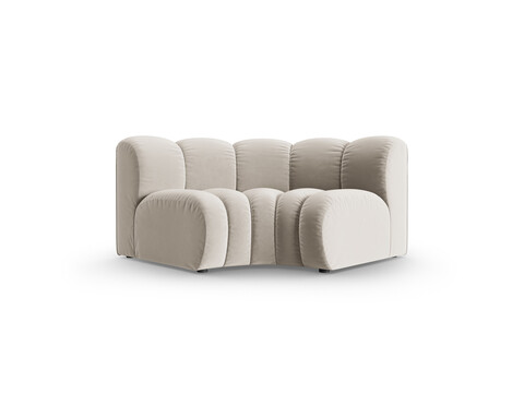 Modul pentru canapea, 1 loc, Lupine-44, Micadoni Home, 185x95x70 cm, catifea, bej