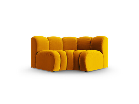 Modul pentru canapea, 1 loc, Lupine-44, Micadoni Home, 185x95x70 cm, catifea, galben