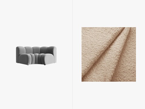 Modul pentru canapea, 1 loc, Lupine-101, Micadoni Home, 185x95x70 cm, tesatura boucle, bej