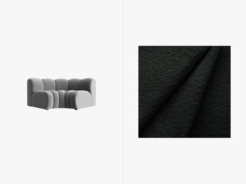 Modul pentru canapea, 1 loc, Lupine-101, Micadoni Home, 185x95x70 cm, tesatura boucle, negru