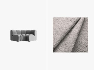 Gri deschis, Modul canapea 185x95x70 cm