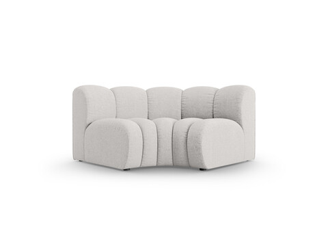 Modul pentru canapea, 1 loc, Lupine-140, Micadoni Home, 185x95x70 cm, tesatura chenille din poliester, gri deschis