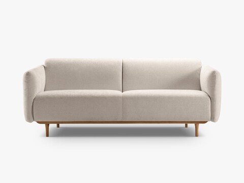 Canapea 2 locuri, Noomi-215, Micadoni Home, 162x94x75 cm, tesatura structurata chenille, bej