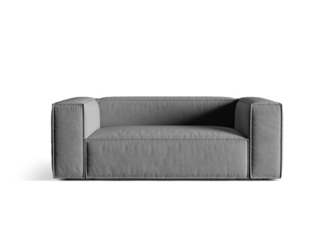 Canapea 2 locuri, Nuria-88, Micadoni Home, 170x110x72 cm, catifea, gri