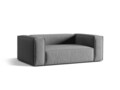 Canapea 2 locuri, Nuria-88, Micadoni Home, 170x110x72 cm, catifea, gri