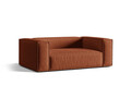 Canapea 2 locuri, Nuria-215, Micadoni Home, 170x110x72 cm, tesatura structurata chenille, caramiziu