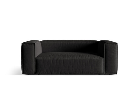 Canapea 2 locuri, Nuria-215, Micadoni Home, 170x110x72 cm, tesatura structurata chenille, negru