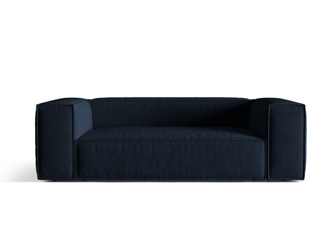 Canapea 3 locuri, Nuria-88, Micadoni Home, 210x110x72 cm, catifea, albastru inchis