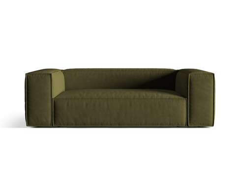 Canapea 3 locuri, Nuria-88, Micadoni Home, 210x110x72 cm, catifea, verde moss melange
