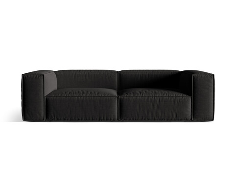 Canapea 4 locuri, Nuria-215, Micadoni Home, 250x110x72 cm, tesatura structurata chenille, negru