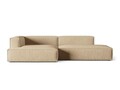 Coltar modular stanga 4 locuri, Nuria-88, Micadoni Home, 312x147x72 cm, catifea, bej nude