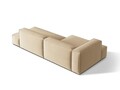 Coltar modular stanga 4 locuri, Nuria-88, Micadoni Home, 312x147x72 cm, catifea, bej nude