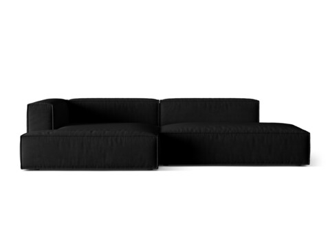 Coltar modular stanga 4 locuri, Nuria-88, Micadoni Home, 312x147x72 cm, catifea, negru