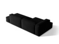 Coltar modular stanga 4 locuri, Nuria-88, Micadoni Home, 312x147x72 cm, catifea, negru