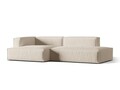 Coltar modular stanga 4 locuri, Nuria-215, Micadoni Home, 312x147x72 cm, tesatura structurata chenille, bej