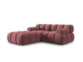 Canapea modulara 3 locuri, Bellis-51, Micadoni Home, 188x188x70 cm, catifea, roz
