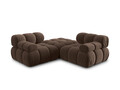 Canapea modulara 3 locuri, Bellis-51, Micadoni Home, 188x188x70 cm, catifea, maro inchis