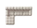 Canapea modulara 4 locuri, Bellis-51, Micadoni Home, 282x188x70 cm, catifea, bej inchis