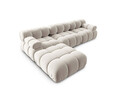 Canapea modulara 4 locuri, Bellis-51, Micadoni Home, 282x188x70 cm, catifea, bej inchis