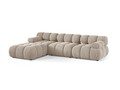 Canapea modulara 4 locuri, Bellis-51, Micadoni Home, 282x188x70 cm, catifea, bej inchis