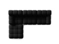 Canapea modulara 4 locuri, Bellis-51, Micadoni Home, 282x188x70 cm, catifea, negru