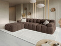 Canapea modulara 4 locuri, Bellis-51, Micadoni Home, 282x188x70 cm, catifea, maro inchis