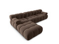 Canapea modulara 4 locuri, Bellis-51, Micadoni Home, 282x188x70 cm, catifea, maro inchis
