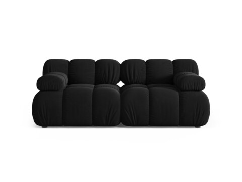 Canapea modulara 2 locuri, Bellis-51, Micadoni Home, 188x94x70 cm, catifea, negru