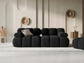 Canapea modulara 2 locuri, Bellis-51, Micadoni Home, 188x94x70 cm, catifea, negru