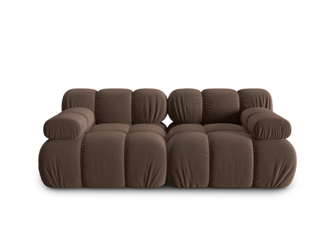Canapea modulara 2 locuri, Bellis-51, Micadoni Home, 188x94x70 cm, catifea, maro inchis