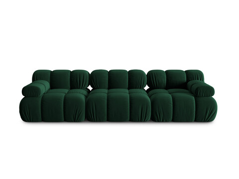 Canapea modulara 3 locuri, Bellis-51, Micadoni Home, 282x94x70 cm, catifea, verde bottle