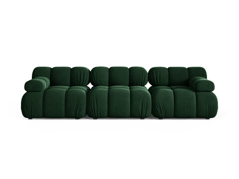 Canapea modulara 3 locuri, Bellis-51, Micadoni Home, 282x94x70 cm, catifea, verde bottle