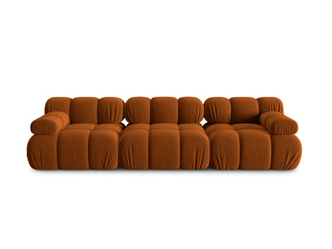 Canapea modulara 3 locuri, Bellis-51, Micadoni Home, 282x94x70 cm, catifea, teracota