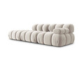 Canapea modulara 4 locuri cotiera stanga, Bellis-51, Micadoni Home, 282x94x70 cm, catifea, bej inchis
