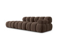 Canapea modulara 4 locuri cotiera stanga, Bellis-51, Micadoni Home, 282x94x70 cm, catifea, maro inchis