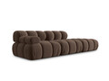 Canapea modulara 4 locuri cotiera dreapta, Bellis-51, Micadoni Home, 282x94x70 cm, catifea, maro inchis