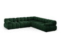 Coltar simetric 5 locuri, Bellis-51, Micadoni Home, 282x282x70 cm, catifea, verde bottle
