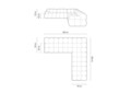 Coltar simetric 5 locuri, Bellis-51, Micadoni Home, 282x282x70 cm, catifea, galben