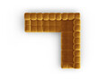 Coltar simetric 5 locuri, Bellis-51, Micadoni Home, 282x282x70 cm, catifea, galben