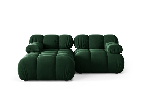 Coltar modular stanga 3 locuri, Bellis-51, Micadoni Home, 188x155x70 cm, catifea, verde bottle