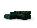Coltar modular stanga 3 locuri, Bellis-51, Micadoni Home, 188x155x70 cm, catifea, verde bottle