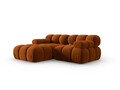 Coltar modular stanga 3 locuri, Bellis-51, Micadoni Home, 188x155x70 cm, catifea, teracota